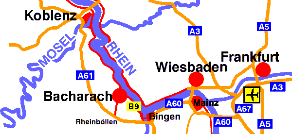 Lageplan, Bacharach, © 1999 WHO